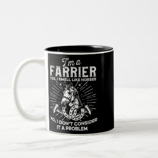 Horse Farrier Hero Horseshoe Hoof Trimming Equine Zweifarbige Tasse
