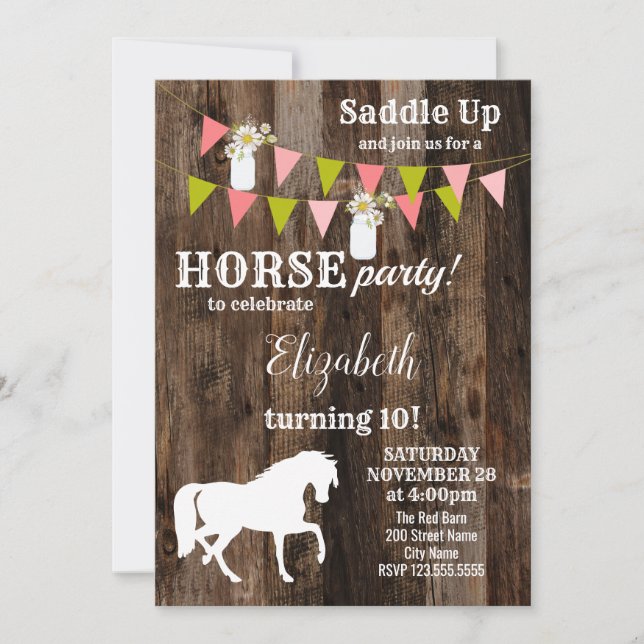 Horse fête d'anniversaire Invitation (Devant)