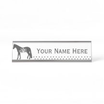 Horse floral itinérant Plaque de nom personnalisab