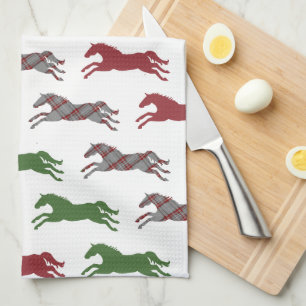Horse Fossil mit Blanket Weihnachten Küchentuch