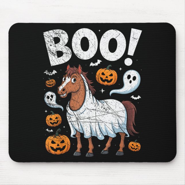 Horse Ghost Costume Funny Equestrian Horses Lover  Mousepad (Vorne)