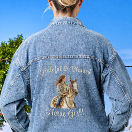 Horse Girl Personalize Jean Jeansjacke