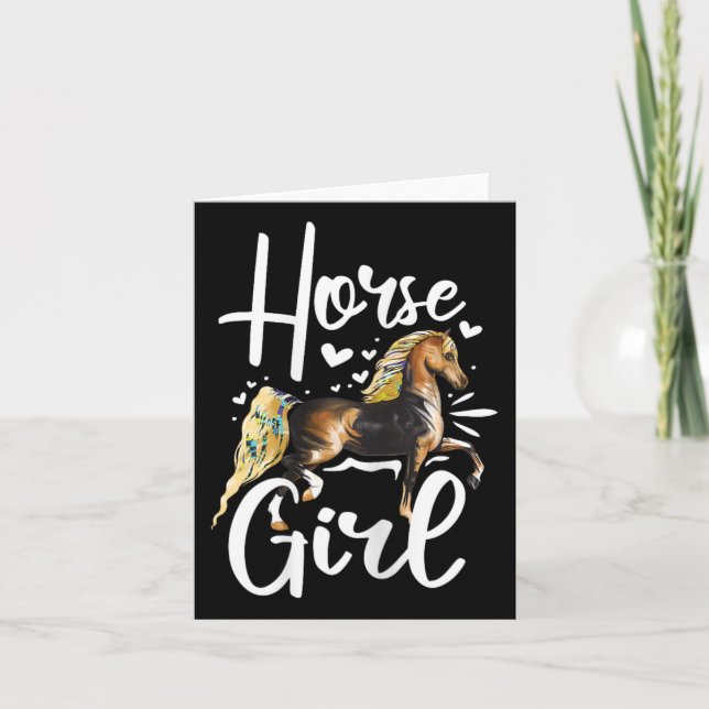 Horse Graphics Women Girls Horseback Reitpferd L Karte (Vorderseite)