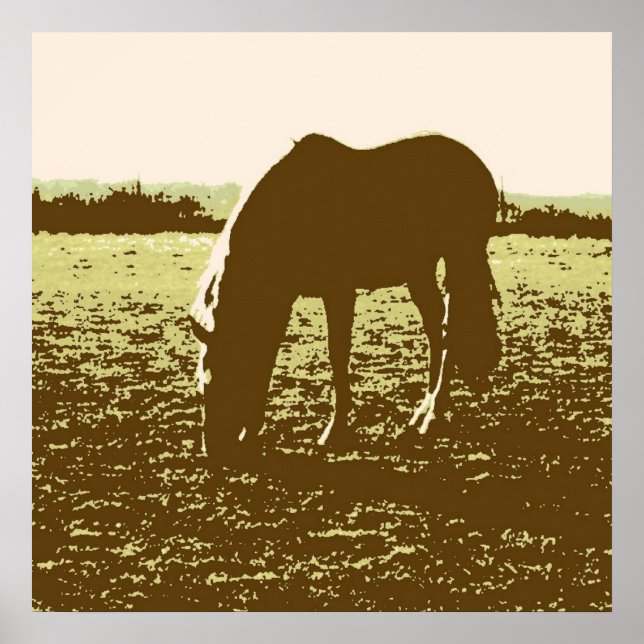 Horse Grazing Pop Art Poster (Vorne)