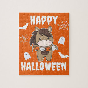 Horse Happy Halloween Pumpkin Bat Kostüm Jigsaw P