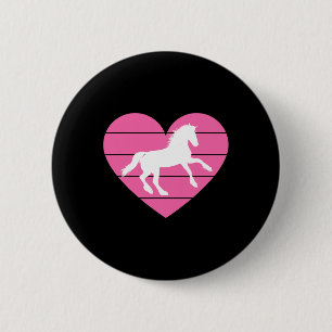 Horse Heart Shaped Design - Pferde Pferde Pferdeho Button