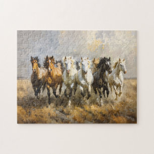 Horse Herd Galloping Mustang Malerei