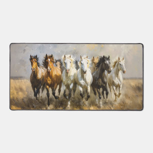 Horse Herd Galloping Mustang Malerei Schreibtischunterlage