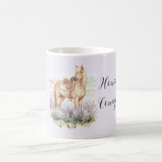 Horse Lavender Floral Howdy Cowgirl Kaffeetasse