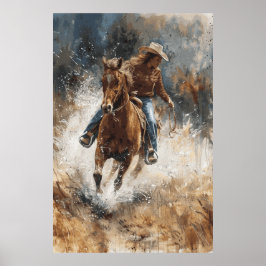 Horse Lover Cowgirl Art Poster