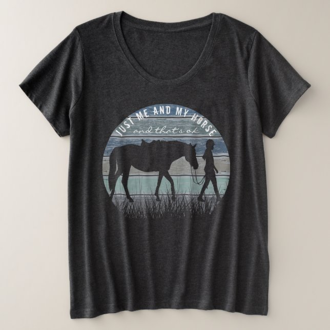 HORSE LOVER - Ich und mein Pferd Große Größe T-Shirt (Design vorne)