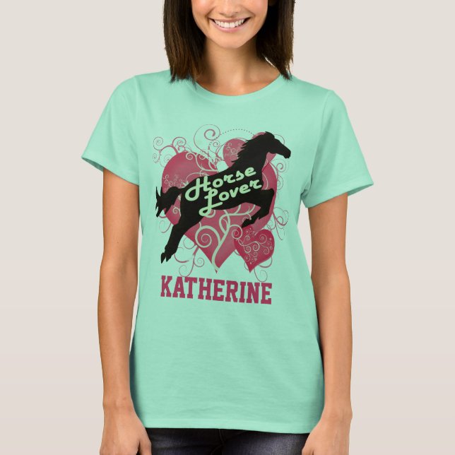 Horse Lover Personalisiert Katherine T-Shirt (Vorderseite)