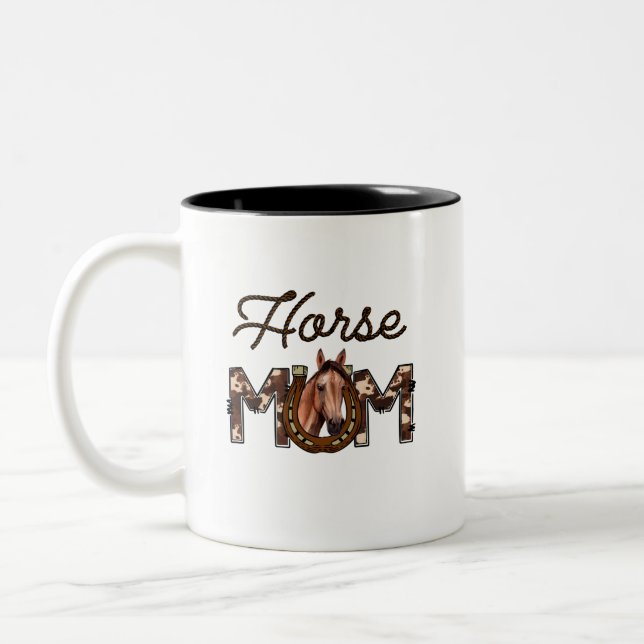 Horse Mom Zweifarbige Tasse (Links)