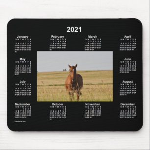 Horse Neon Calendar 2021 von Janz Mousepad