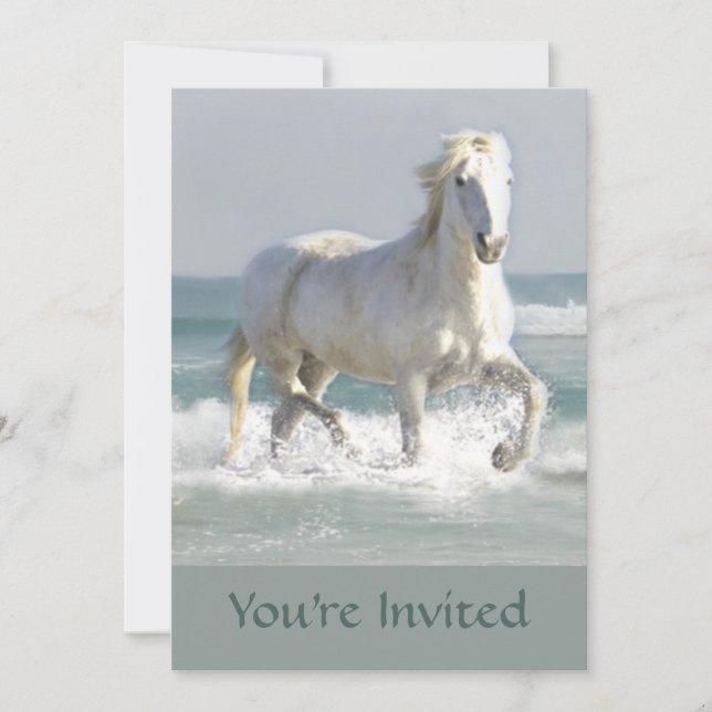Horse Ocean Beauty Invitation (Devant)