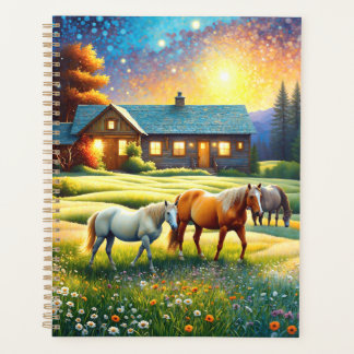 Horse on Farm Wildflower Meadow