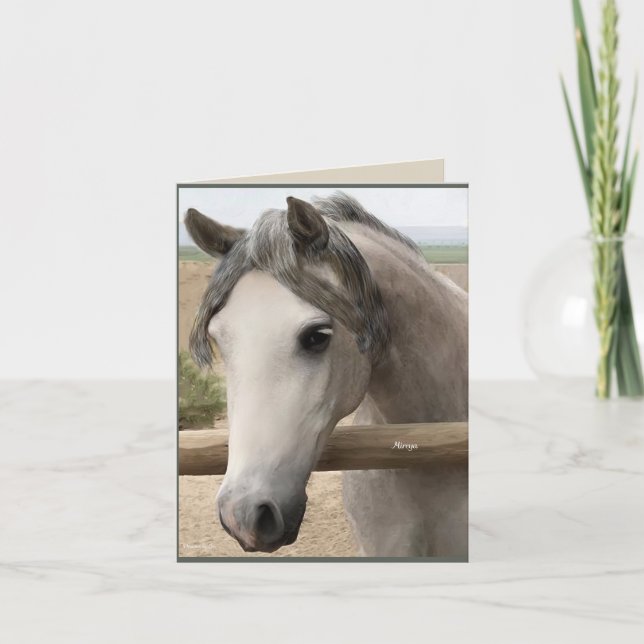 Horse Portrait Vielen Dank CARD Dankeskarte (Vorderseite)
