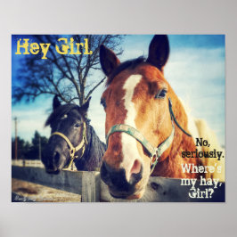 Horse Poster: "Hey Mädchen." Poster