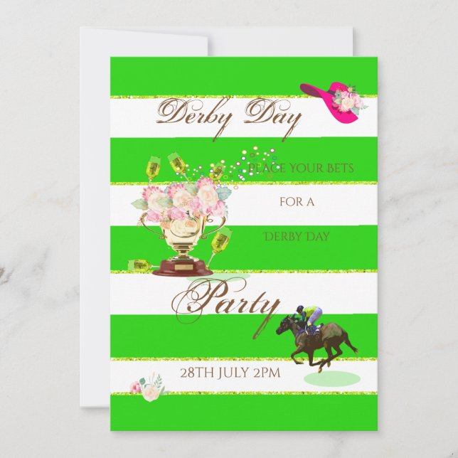 Horse Racing Derby Party Invitation (Devant)