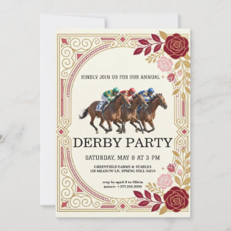 Horse Racing Derby Party Vintage Invitation 2026 Einladung