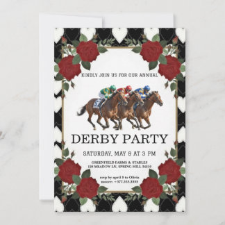 Horse Racing Derby Party Vintage Invitation 2026 Einladung