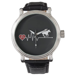Horse Racing heartbeat EKG red heart Armbanduhr