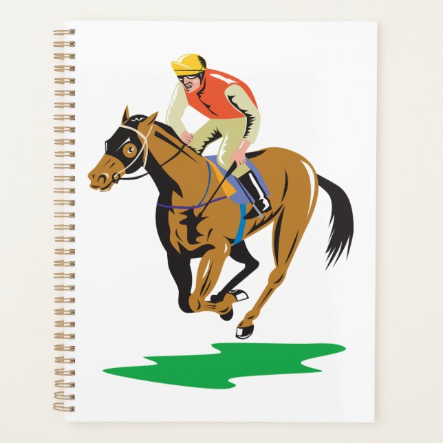 Horse Racing Jockey Galloping (Devant)