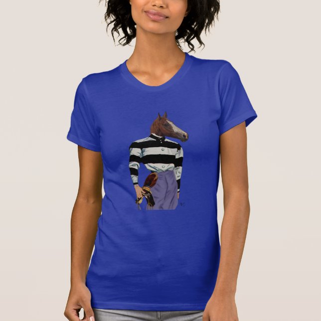 Horse Racing Jockey Portrait T-Shirt (Vorderseite)