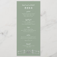 Horse Rail clôture Wagon Wheage Sage Dîner Menu