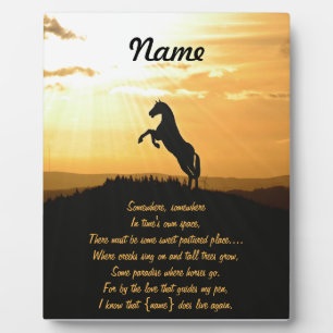 Horse Rearing Silhouette At Sunrise Fotoplatte