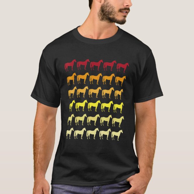 Horse Retro Animal Pattern T-Shirt (Vorderseite)