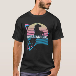 Horse Retro Friesian Girl T-Shirt