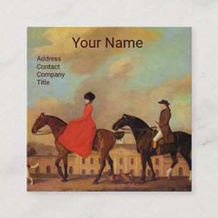 HORSE RIDING Monogram Quadratische Visitenkarte