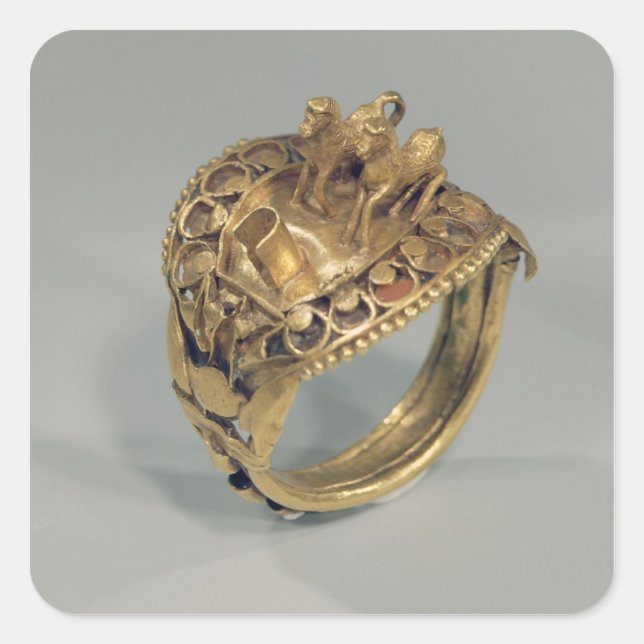Horse Ring Quadratischer Aufkleber (Vorderseite)
