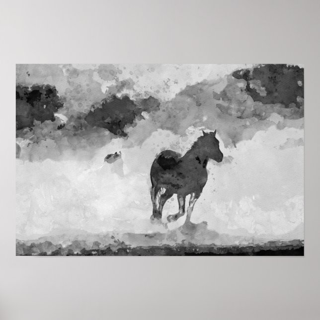 Horse Running Print, Value Poster Paper (Matte) (Devant)