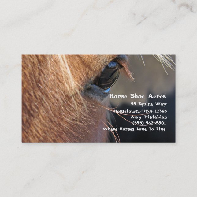 Horse Shoe Acres Visitenkarte (Vorderseite)