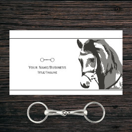 Horse Sketch and Snaffle Bit in Grey Visitenkarte