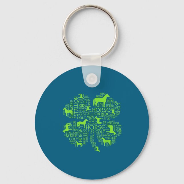 Horse St. Patrick's Day Iri-shirt - Clover Tee  Schlüsselanhänger (Vorderseite)