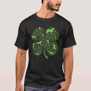 Horse St Patrick's Day Irish T Shirt Clover T-Shir