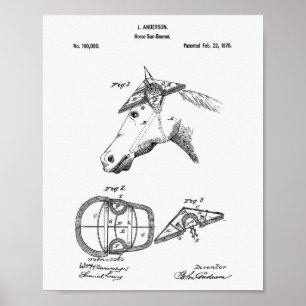 Horse Sunbonnet 1870 Weißbuch zum Thema Patentkuns Poster