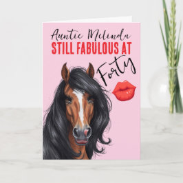 Horse Themed Fabulous at 40 Birthday Card Karte