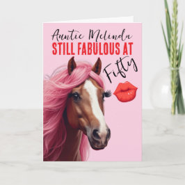 Horse Themed Fabulous at 50 Birthday Card Karte