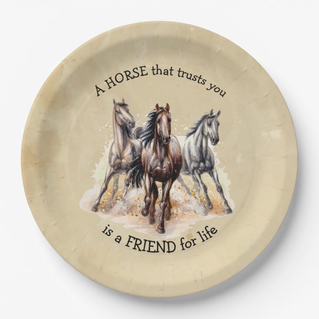 HORSE - Trusts für den Preis für Lebenskostenvoran Pappteller (Vorderseite)