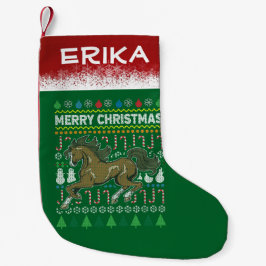 Horse Ugly Christmas Sweater Wildlife Series Kleiner Weihnachtsstrumpf