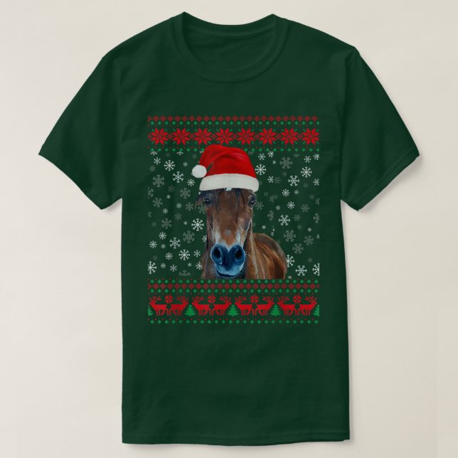 Horse Ugly Weihnachts-Sweater Lover T-Shirt (Design vorne)
