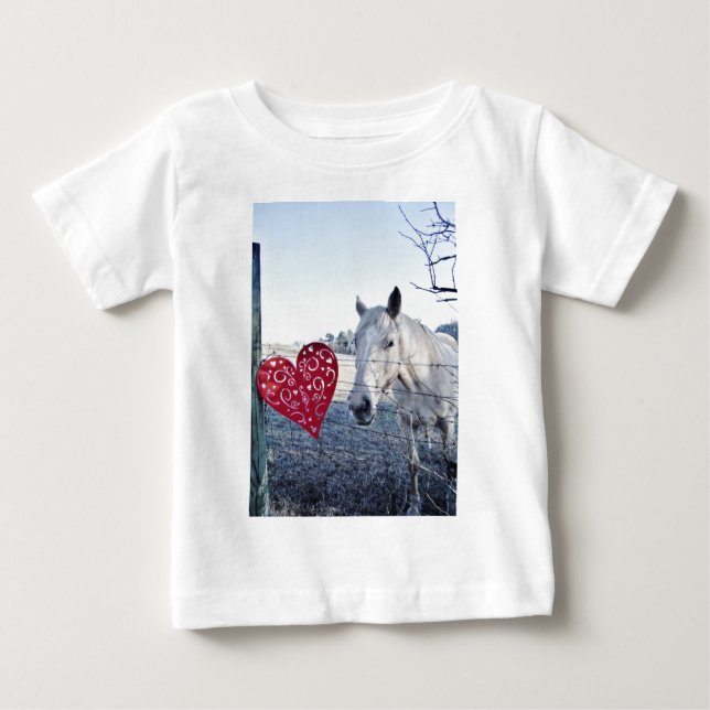 HORSE Valentinherz Baby T-shirt (Vorderseite)