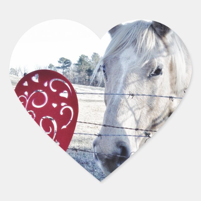 HORSE Valentinherz Herz-Aufkleber (Vorderseite)