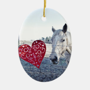 HORSE Valentinherz Keramik Ornament