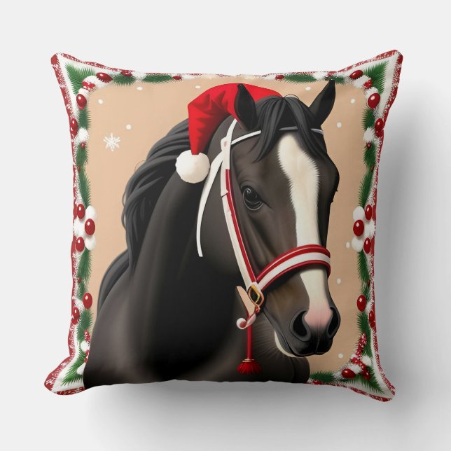 Horse Wear Festive Weihnachtsmannmütze in Weihnach Kissen (Vorderseite)