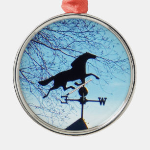 Horse Weather Vane Blue Sky Silbernes Ornament